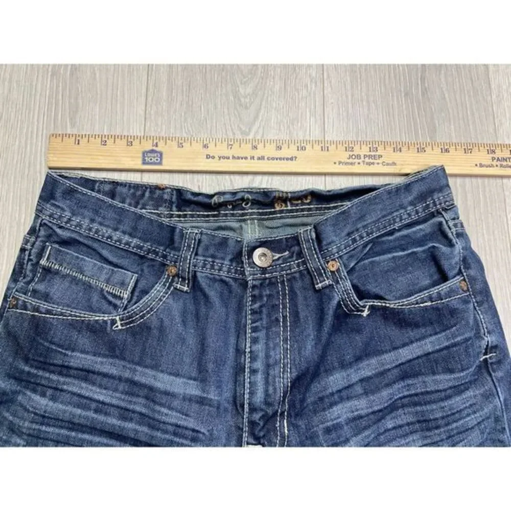 Vintage‎ Pepe Jeans Men 34x33 Blue Slim Straight Flap Pockets London Denim Y2k